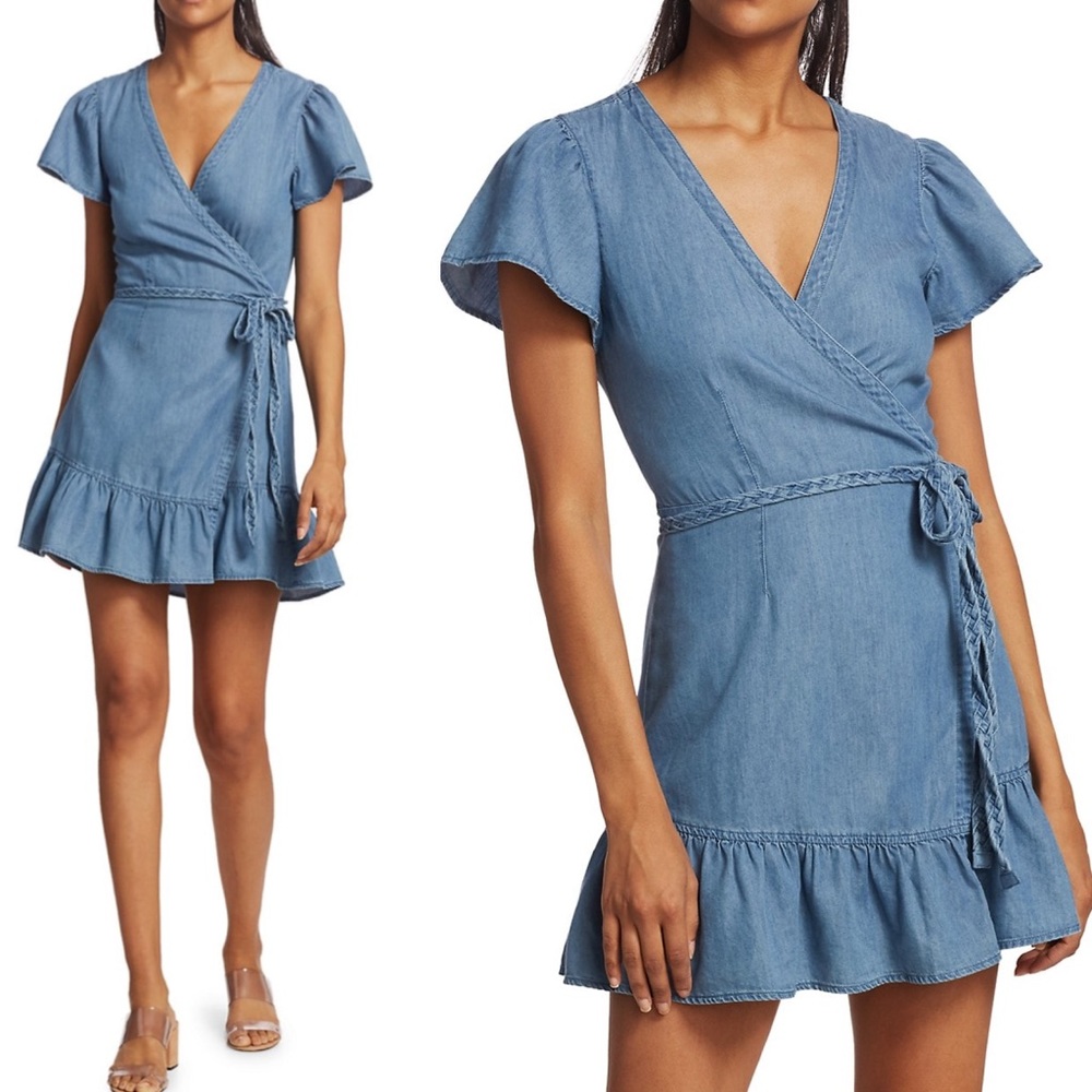 PAIGE Calie Denim Wrap Dress NWT XS